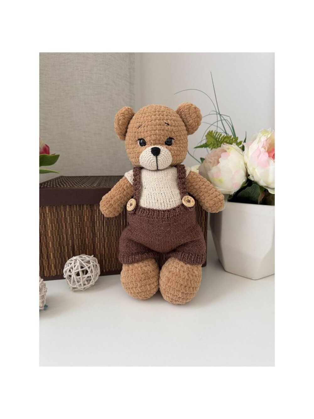 Handmade Crochet Teddy Bear, Amigurumi Plushie, Stuffed Toy Gift , Birthday Gift